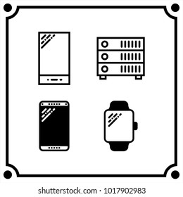 technology set icon vector