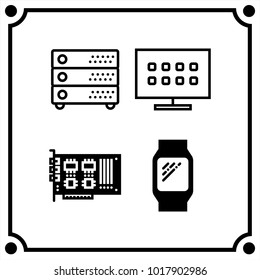 technology set icon vector