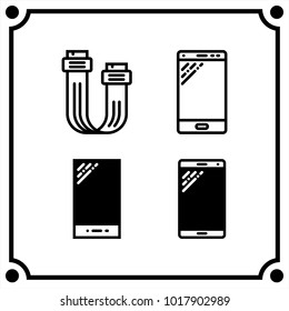 technology set icon vector