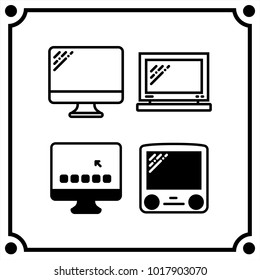 technology set icon vector