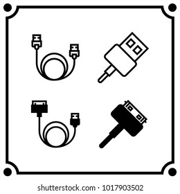 technology set icon vector
