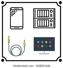 technology set icon vector