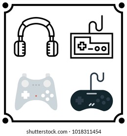 technology set icon vector