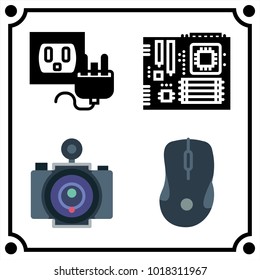 technology set icon vector