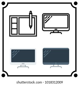 technology set icon vector