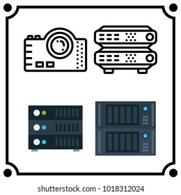 technology set icon vector