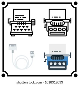 technology set icon vector