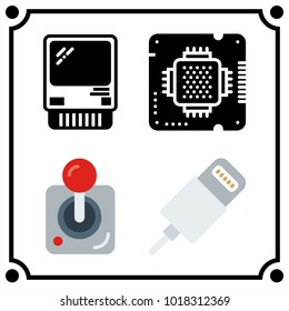 technology set icon vector