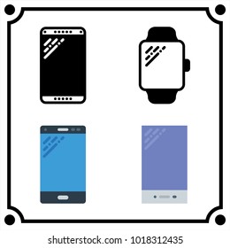 technology set icon vector