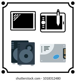 technology set icon vector
