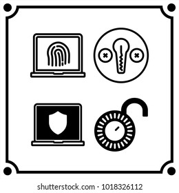 technology set icon vector