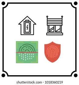 technology set icon vector