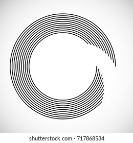 Technology Shape, Lines in Abstract Form . Vector Illustration . Geometric Logo . 