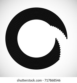 Technology Shape, Lines in Abstract Form . Vector Illustration . Geometric Logo . 