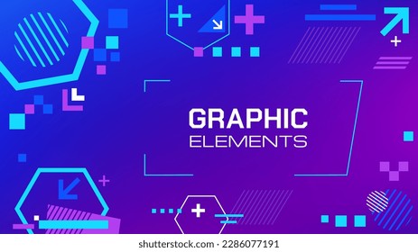 La tecnología da forma al fondo. Resumen de cuadros coloridos con formas futuristas, pancartas de diseño moderno con formas geométricas. Ilustración vectorial de banner gráfico futurista