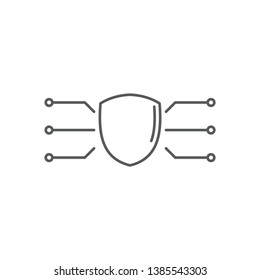 technology shield concept design vector icon isolated on white background