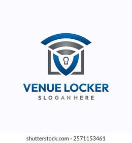 Technology shield logo design template. Safe storage technology concept. Creative vector symbol.