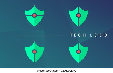 technology shield logo pack, modern, security, safety. lock, safe