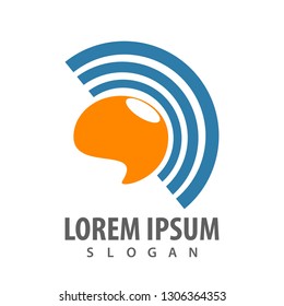 Technology signal communication logo concept design. Symbol graphic template element vector