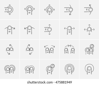 Technology sketch icon set for web, mobile and infographics. Hand drawn technology icon set. Technology vector icon set. Technology icon set isolated on white background.