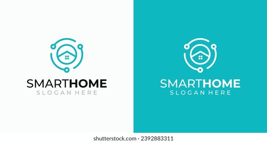 Technology smart home logo design