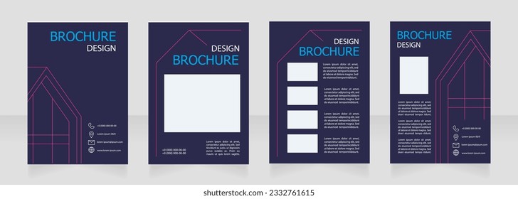 Technology of smart house provide blank brochure design. Template set with copy space for text. Premade corporate reports collection. Editable 4 paper pages. Tahoma, Myriad Pro fonts used