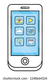 technology smartphone cartoon