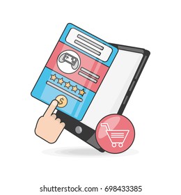 technology smartphone with touch screen apps