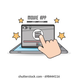 technology smartphone with touch screen apps