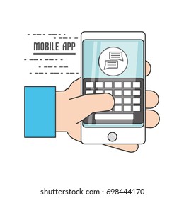 technology smartphone with touch screen apps