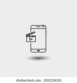 Technology smartphone with video clipper. Vector illustration on white background