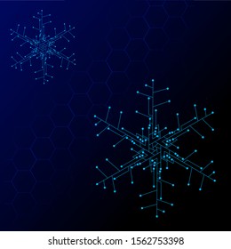 the technology snow electronic logo design for christmas background