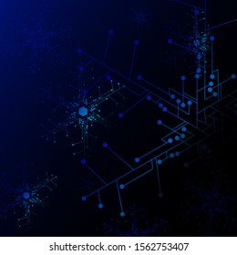 the technology snow electronic logo design for christmas background