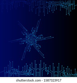 The technology snow electronic logo design for christmas background