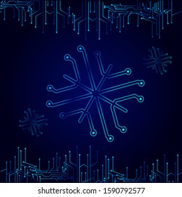 the technology snow electronic logo design for christmas background