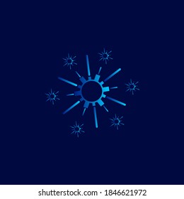 Tecnología diseño de logotipo electrónico de nieve para fondo navideño. Vector aislado abstracto de arte de línea.