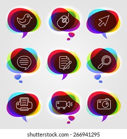 Technology and Social Network  on  Color Speech Bubbles