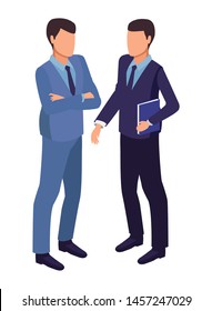 technology software businessmen with diary symbol vector illustration graphic design