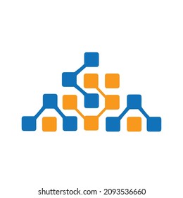 Technology Software Robot Connected as Network Digital Modern Minimalist Futuristic Biotechnology Fintech Data Brain Tech Cloud Circuit Computing Logo