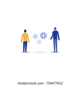 Technology Solution Concept, Team Work, Joint Venture, Common Ground, Open Source Development Project, Innovation And Integration, Work Together, Vector Icon, Flat Illustration