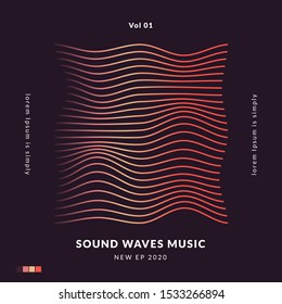 Technology Sound Waves Background For Cover Music Vol 1