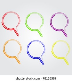 Technology speech bubbles set vector illustration