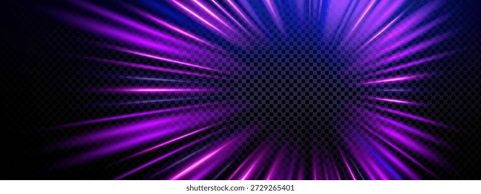 Tecnologia velocidade roxo e estrela de efeito de luz com azul radial supernova. Pink trek espaço e tecnologia futurista jogo com cor acelerar a velocidade. Tecnologia de movimento grande e estrada luz ai.
