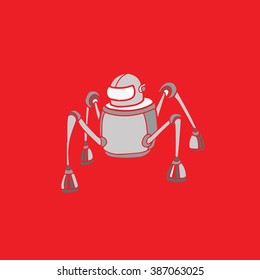 Technology spider robot cartoon drawing