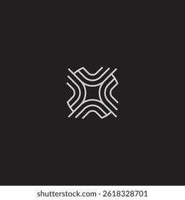 technology square line logo design