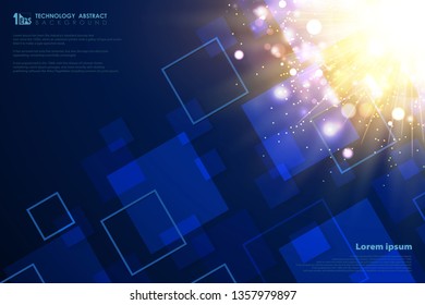Technology square pattern of decoration futuristic gold light flare. You can use for abstraction ad, poster, artwork, print, cover design, annual report. illustration vector eps10