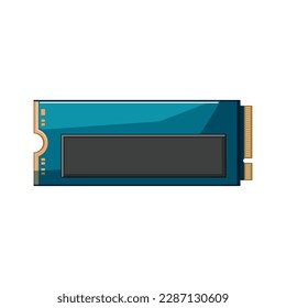 technology ssd storage cartoon. hardware memory, device drive technology ssd storage sign. isolated symbol vector illustration