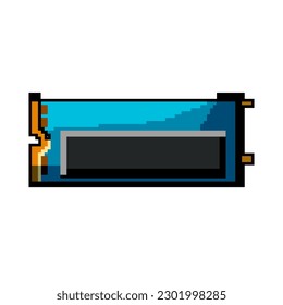 Technologie ssd Storage Game Pixel Art Retro Vektor. Bit-Hardware-Speicher, Gerätetechnologie-SSD-Speicher. alte Vintage-Illustration