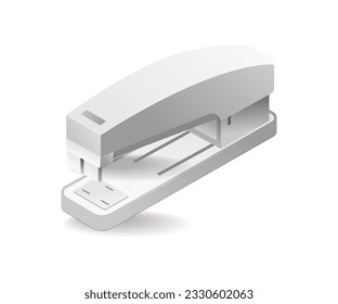 Technology stapler office tool isometric illustration concept