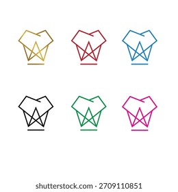 technology star line design logo